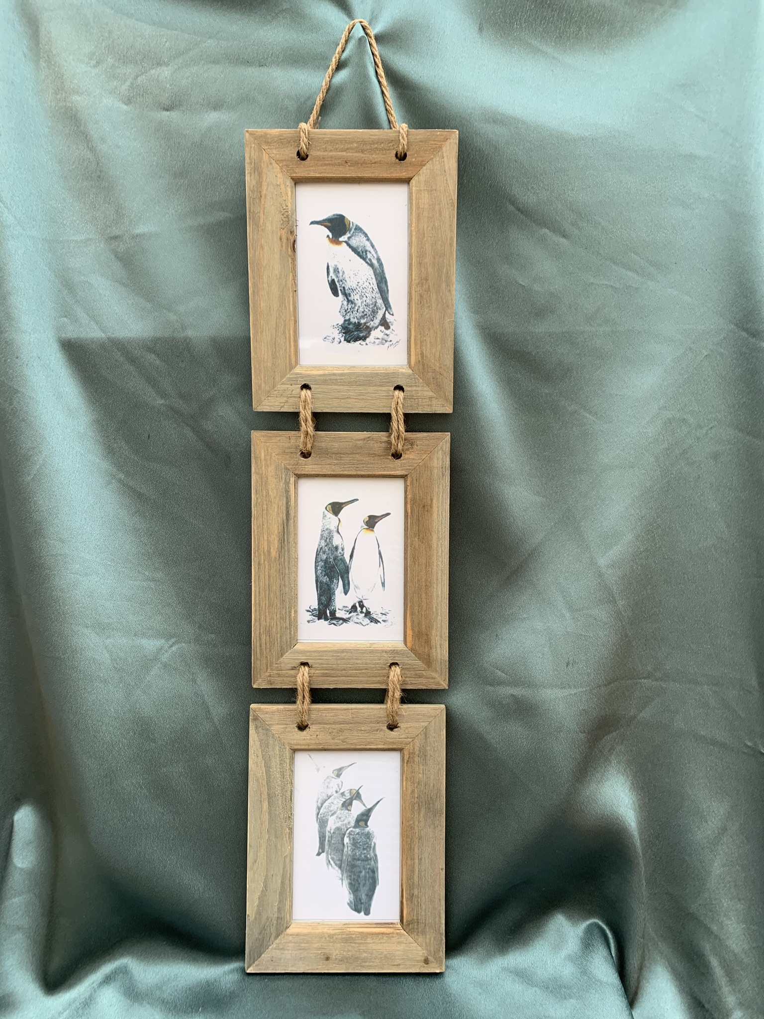 Trio of Penguin Pictures - Rustic Frame - £25