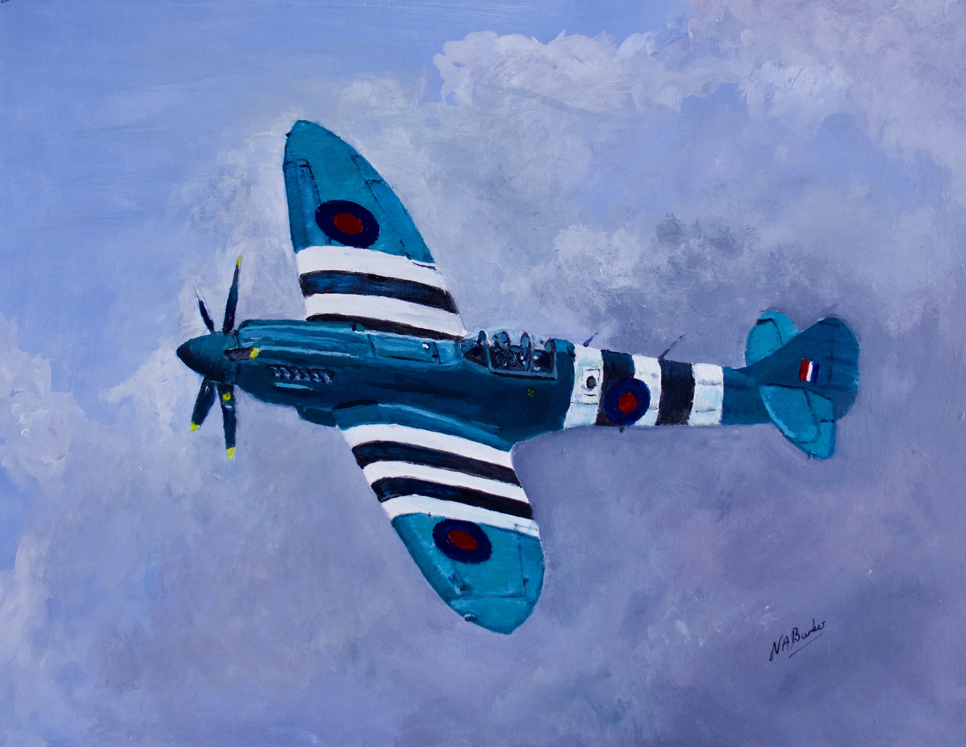 Spitfire - Acrylic on board - Sold